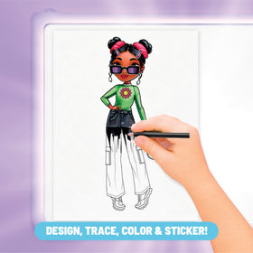 Claire's Light-Up Fashion Designer Tablet 6 colored pencils for vibrant sketches