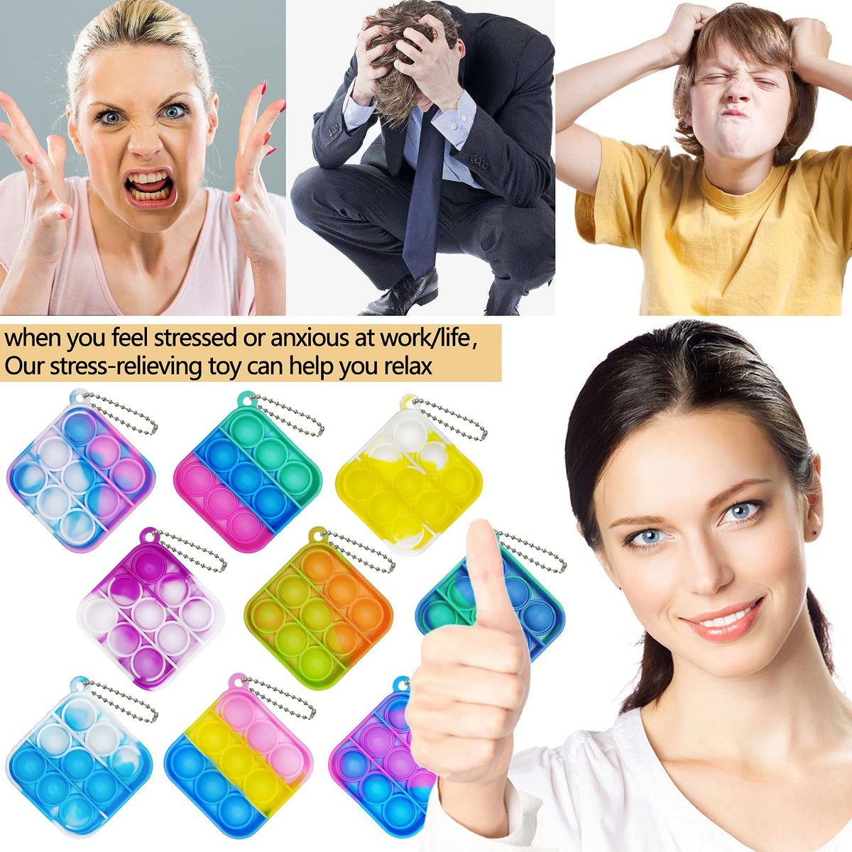 Clanam easy-clean mini pop bubble toys stay fresh with soap and water