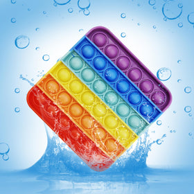 Clanam pop bubble fidget rectangle in use for sensory play and calm.