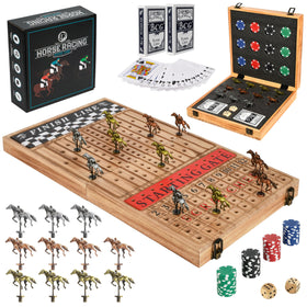 Classic Decor horse racing board 23x12 charred wood for premium game nights