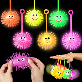 ClassyWhimsy light up puffer pink ball glows for glow party fun