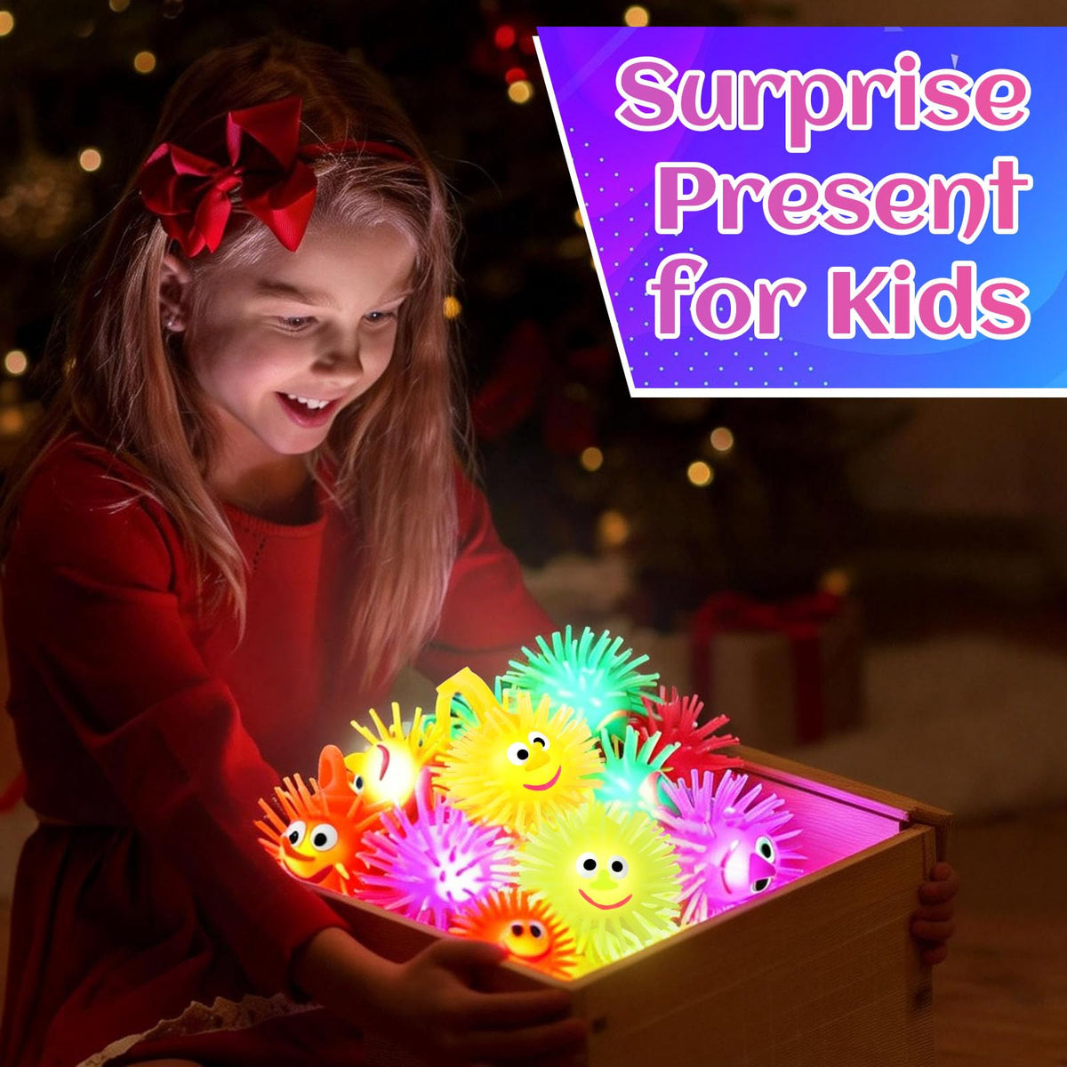 ClassyWhimsy light up puffer yellow ball eye-catching glow for Easter baskets