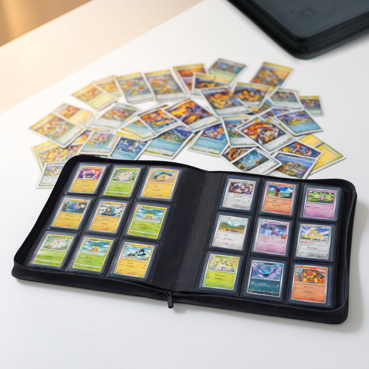 Clawsvios binder showing 25 toploaders and penny sleeves