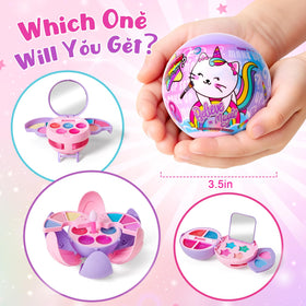 Cleboen blind ball reveals eye shadow colors for creative mini makeovers.