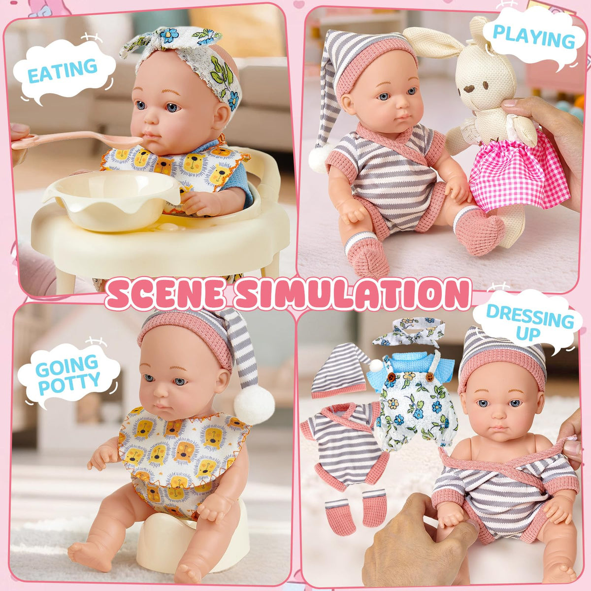 Cleboen feeding bottle for realistic mealtime pretend play