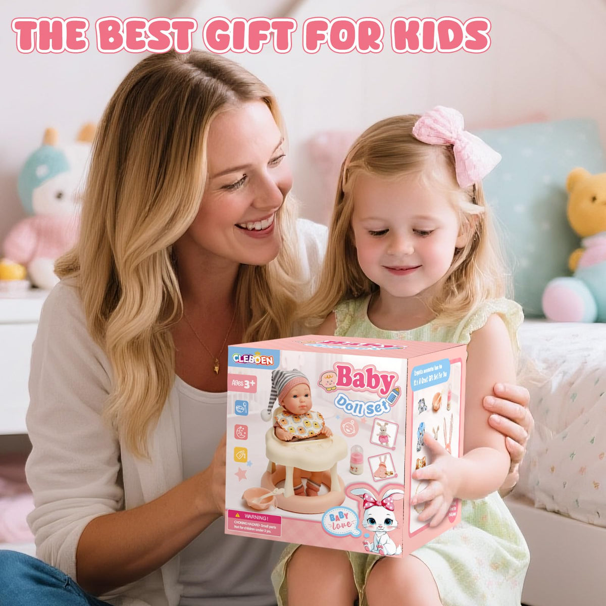 Cleboen bunny plush companion for bedtime stories and comfort