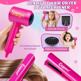 Cleboen straightener tool for varied hairstyles on the doll head.