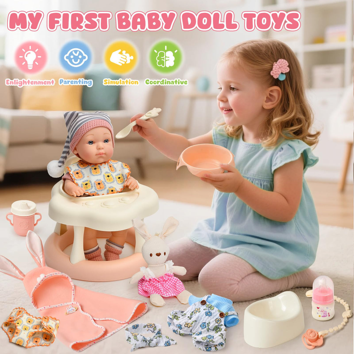 Cleboen pacifier accessory for soothing caregiving pretend play
