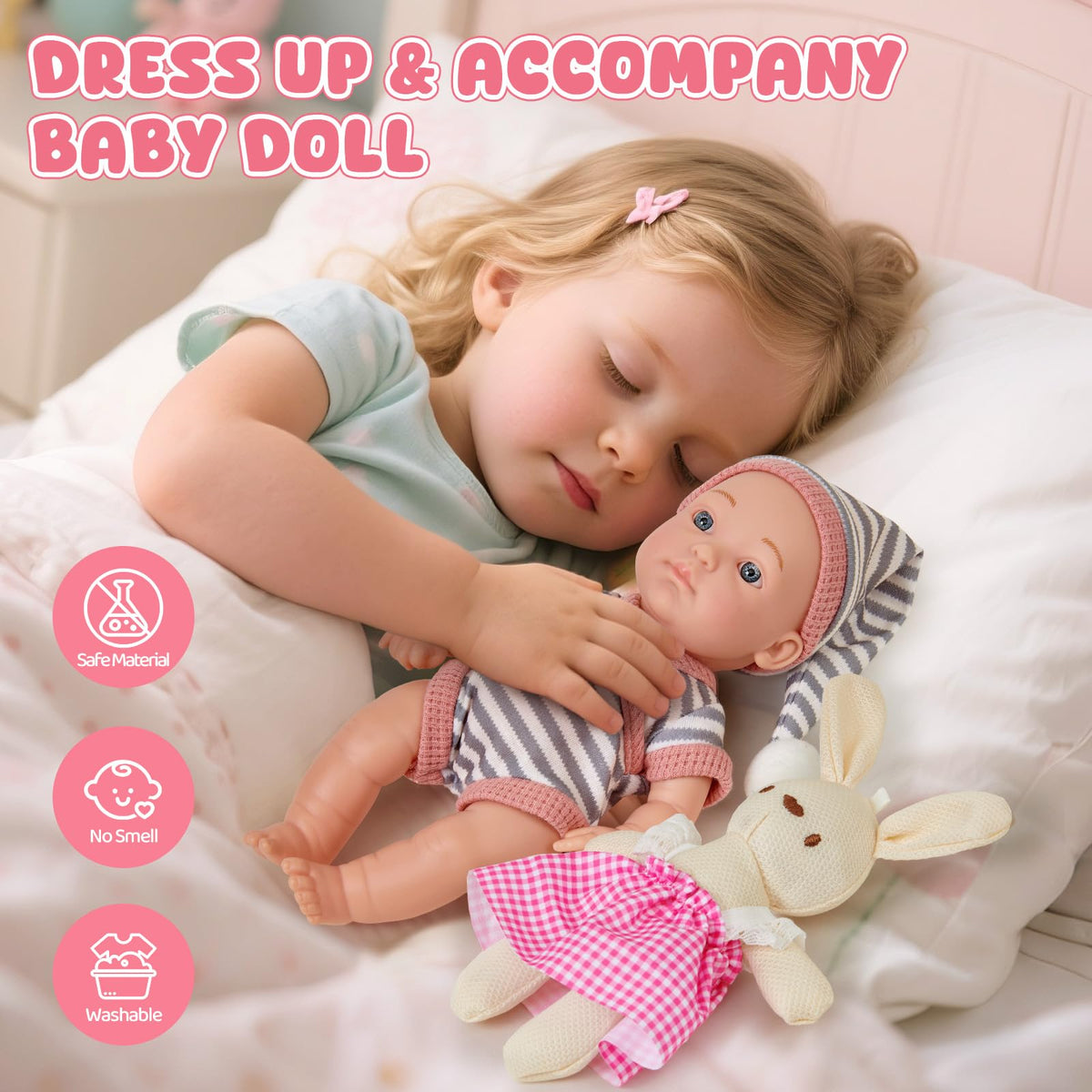 Cleboen swaddle blanket cozy wrap for baby doll comfort