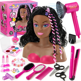 Cleboen hair styling doll head with detailed face for imaginative play.