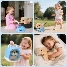 Cleboen leash, bowl, and bone complete pet-care play.