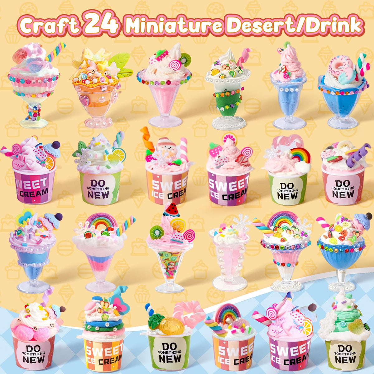 Cleboen mini dessert house contents: all-in-one supplies for 24 tiny treats