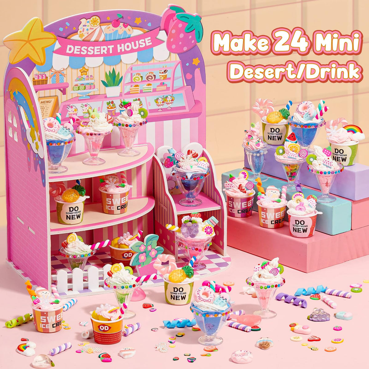 Cleboen mini dessert house display: adorable display prop for finished desserts