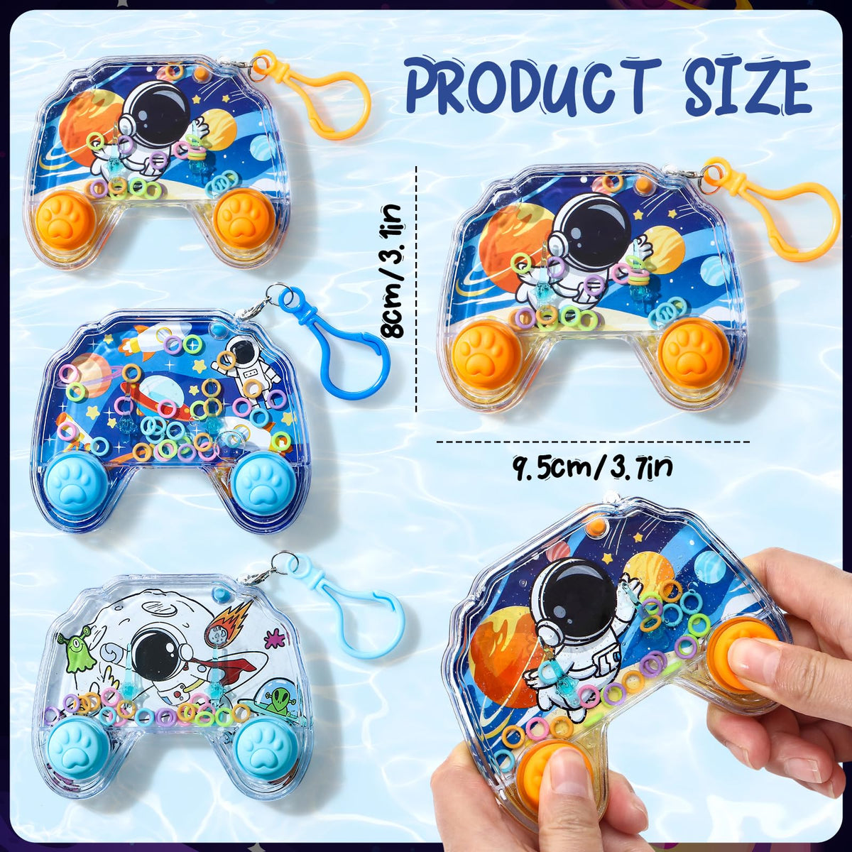 Cleboen portable handheld water game, compact size ideal for travel.