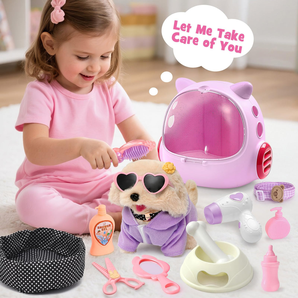 Cleboen puppy care tools mirror and comb for grooming play