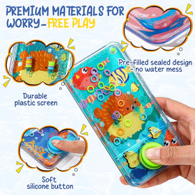 Three underwater patterns on the Cleboen water ring game design.
