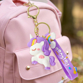 Cleboen unicorn keychain for cute backpack or bag decor