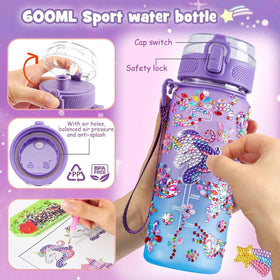 Cleboen unicorn water bottle with DIY stickers for creative hydration