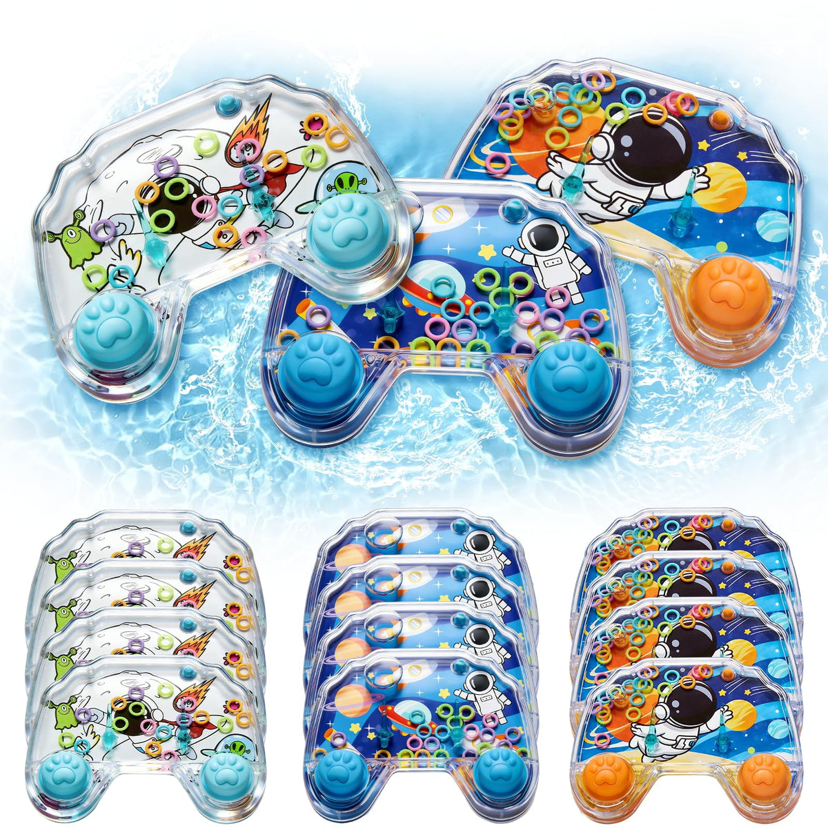 Cleboen water ring toss space controller pack for kids, ideal party favors.