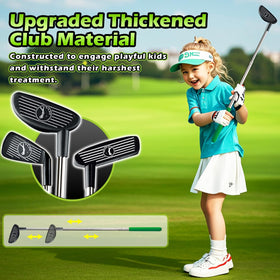 Clemas length-adjustable clubs grow with your child during golf practice.