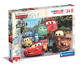 Clementoni Disney Pixar Cars On The Road puzzle box with 24 maxi pieces for easy starting play