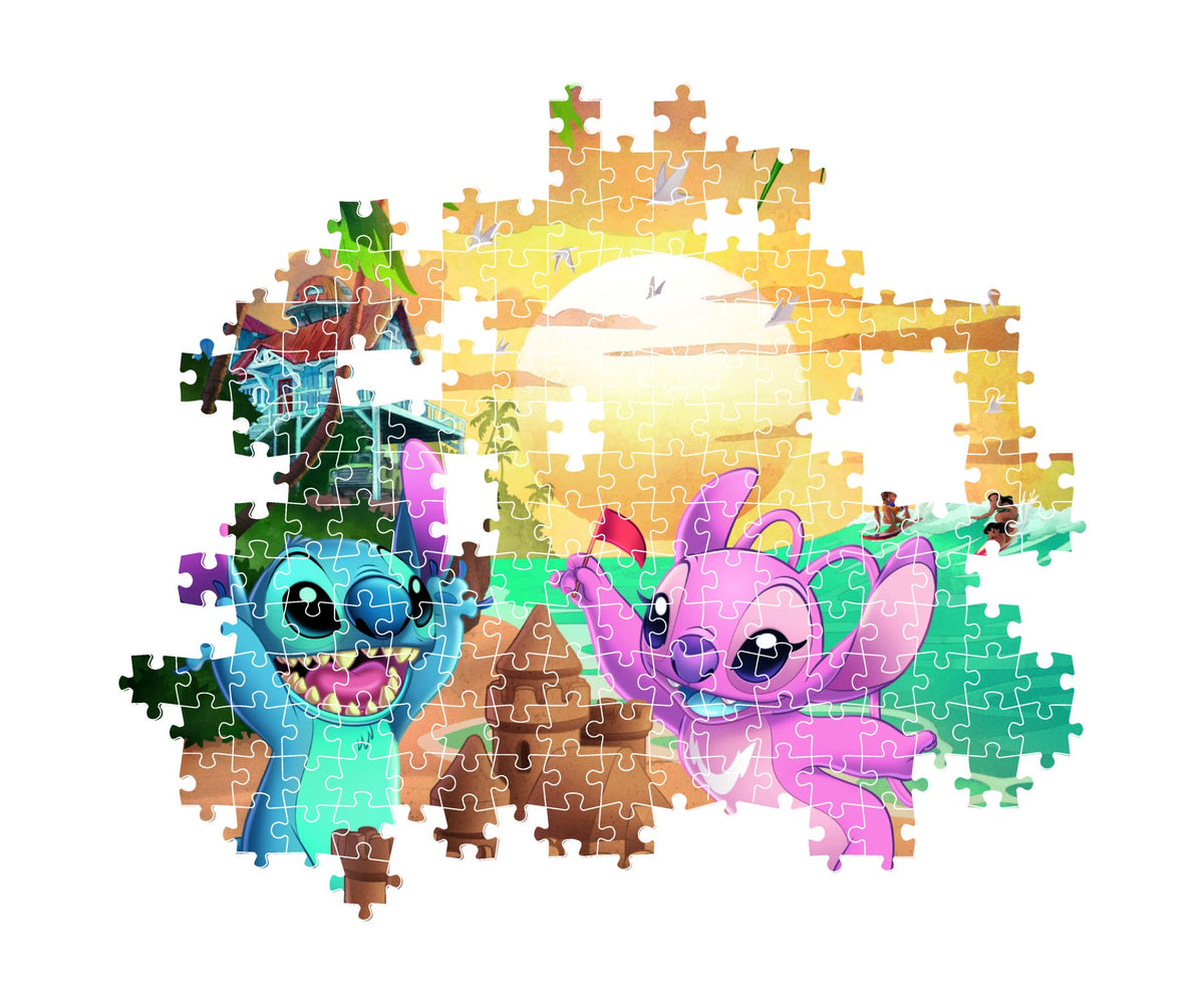 Puzzle laid out on table with Stitch design ideal for mindful recreation