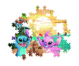 Puzzle laid out on table with Stitch design ideal for mindful recreation