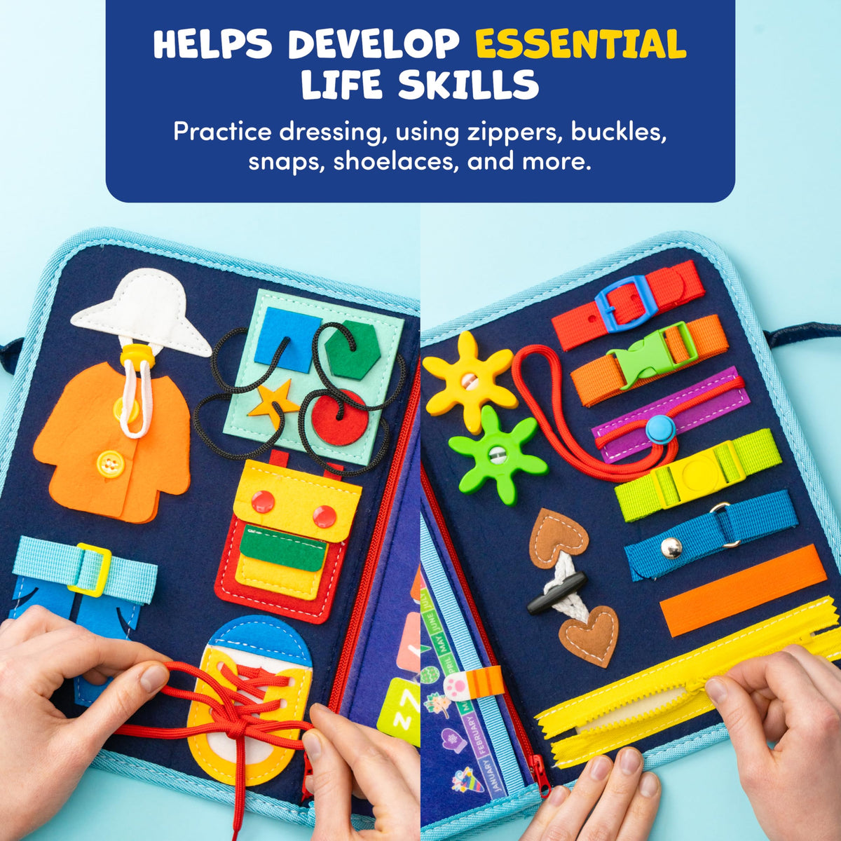 Clever Fox Play Busy Book captures colors and shapes for early learning
