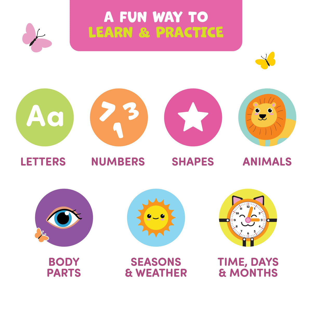 Clever Fox Play Busy Book learning-pages support early literacy, shapes, and colors.