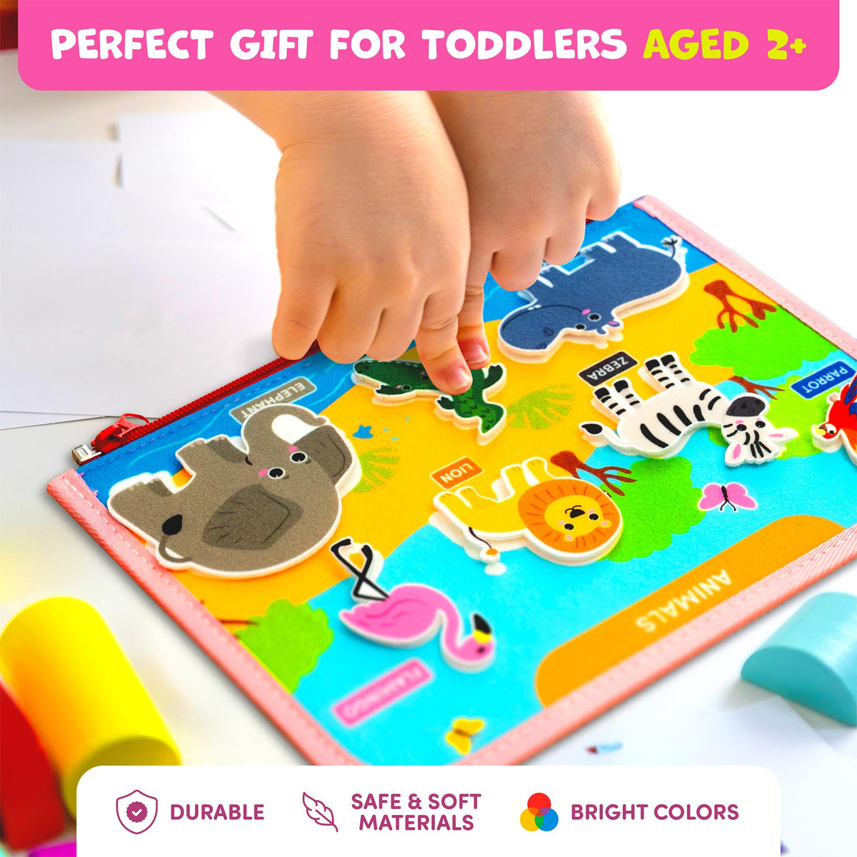 Clever Fox Play Busy Book screen-free play encourages independent focus.