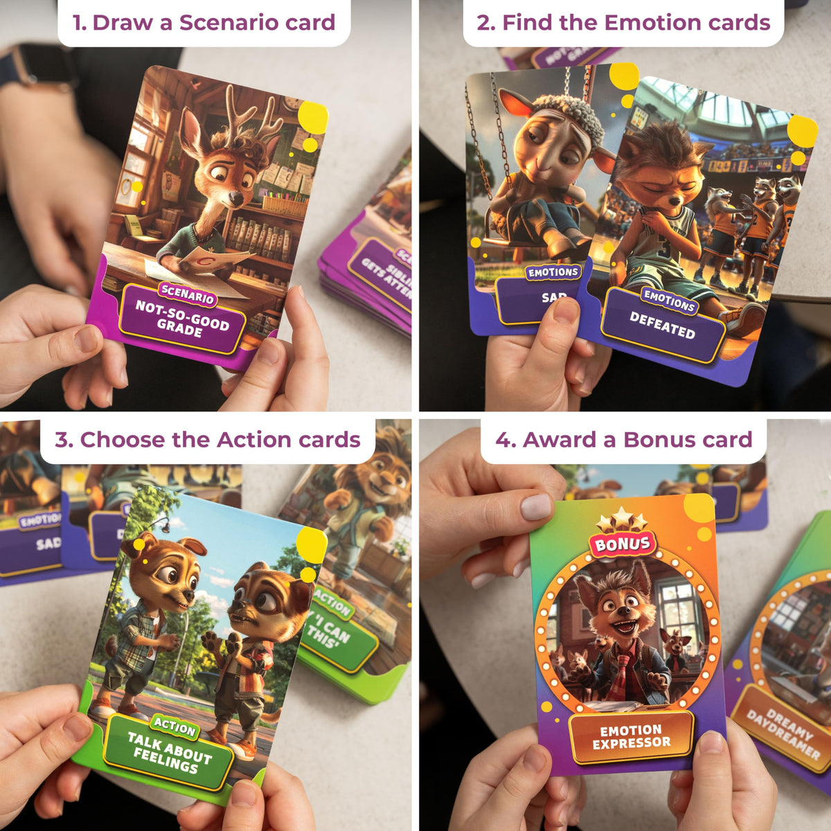 Clever Fox Play Emotions Rumble actions prompts for coping strategies