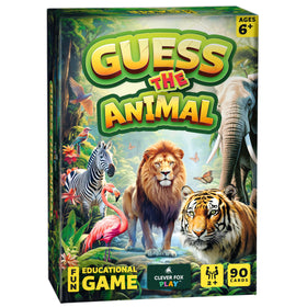 Clever Fox Play Guess The Animal card cover with vibrant animal art for curious kids