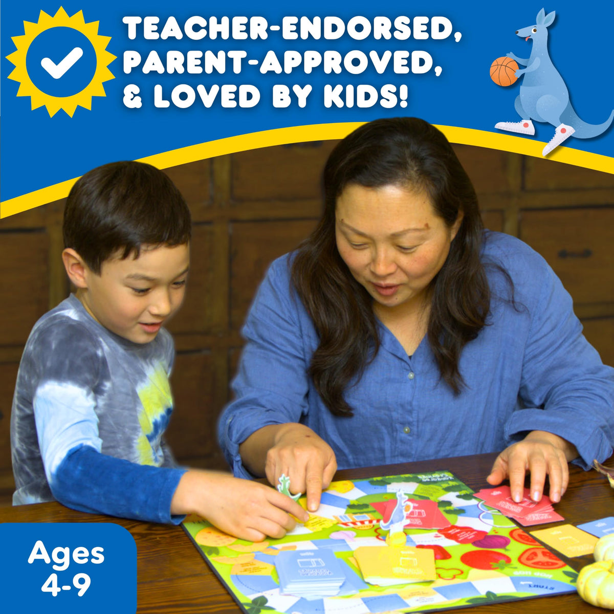 Clever Noodle Kangaroo Cravings rewards keep kids motivated during word practice.