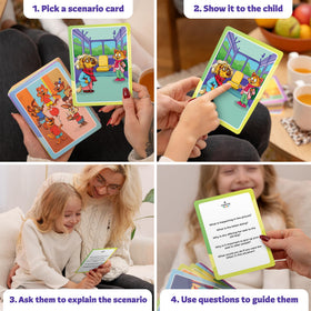 Clever Fox Play diversity-friendly scenes cards help kids explore inclusion through relatable situations.