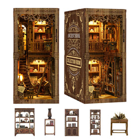 clicliet Book Nook Kit with mysterious library vibe for cozy shelf decor