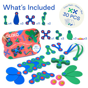Clixo Crew flexible shapes fold and rearrange with tactile feedback.