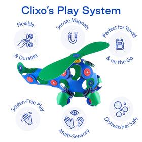Clixo Crew magnetic connections provide instant feedback during building adventures.