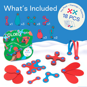 Clixo Itsy flexible shapes in action demonstrate versatile building possibilities