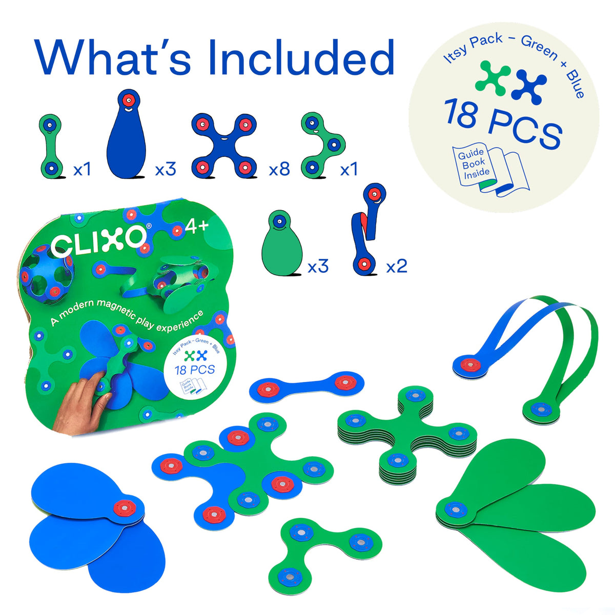 Clixo Itsy flexible shapes invite kids to bend, fold, and build imaginative models.