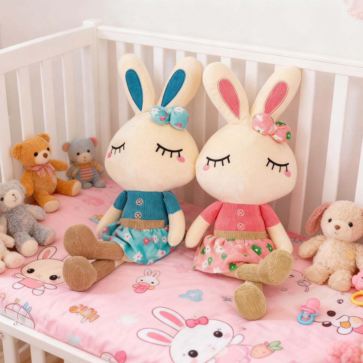 Cllayees Easter Bunny plush hanging loop design for easy display.