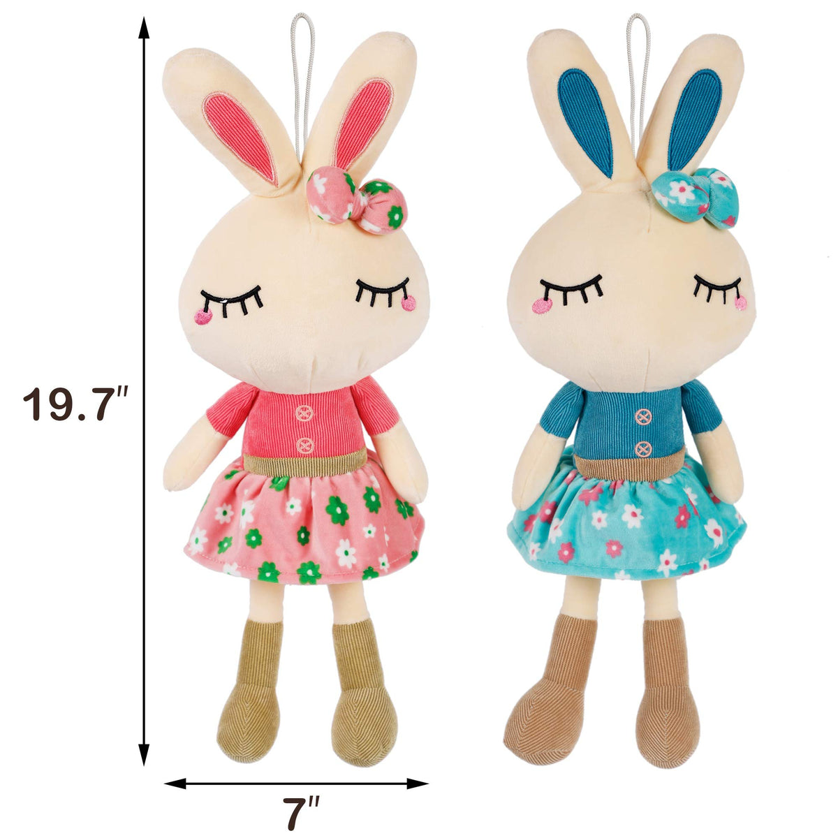 Cllayees Easter Bunny plush pink face close-up for gentle play.