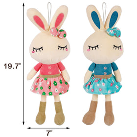 Cllayees Easter Bunny plush pink face close-up for gentle play.