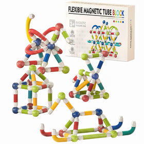 CLNENSOO 85pcs extendable magnetic toy set for creative STEM play