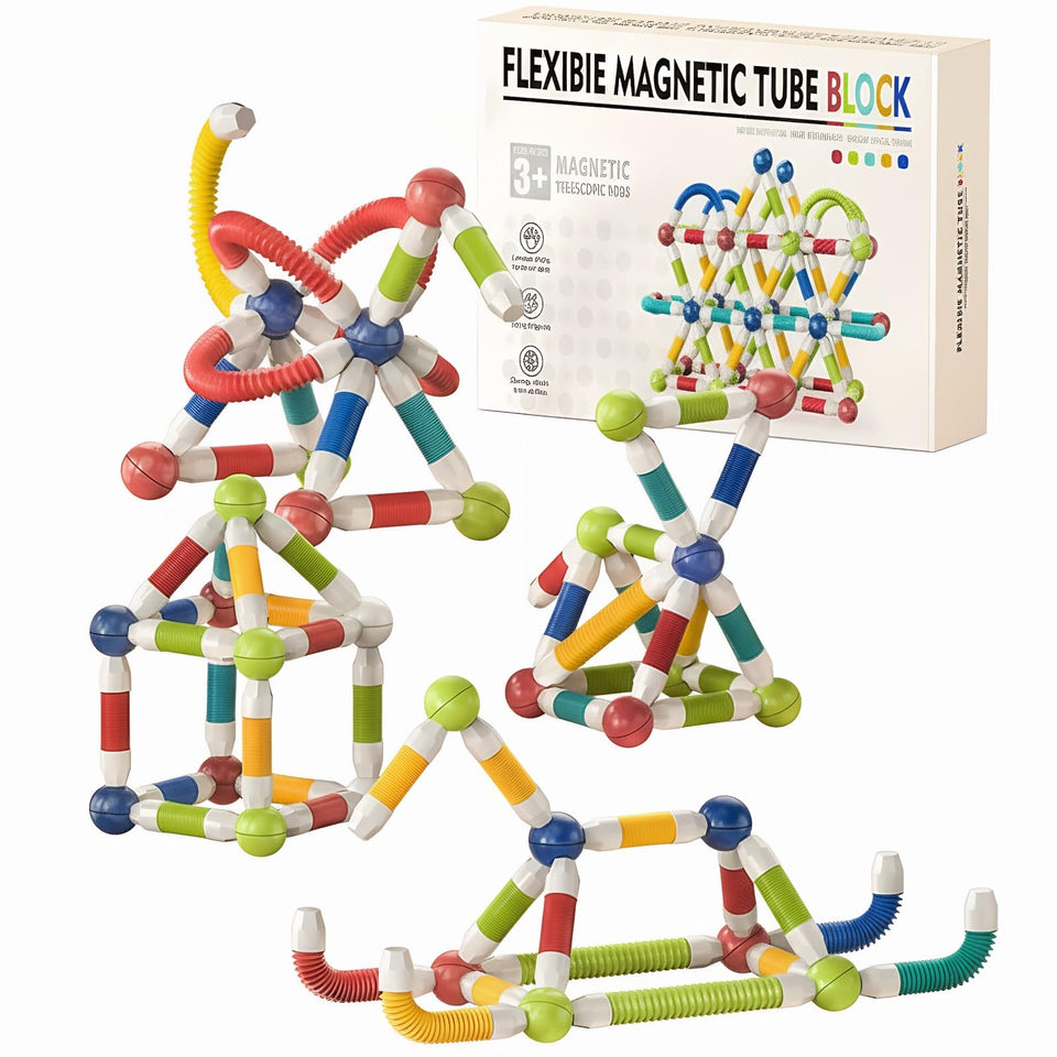 CLNENSOO 85pcs extendable magnetic toy set for creative STEM play
