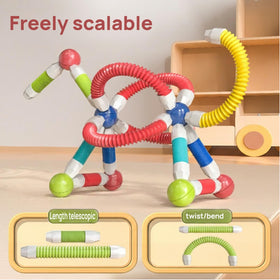 CLNENSOO colorful pop tubes encourage endless construction and spatial awareness