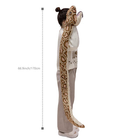 Clobeau snake hand puppet vacuum-packaged; reshapes after unboxing