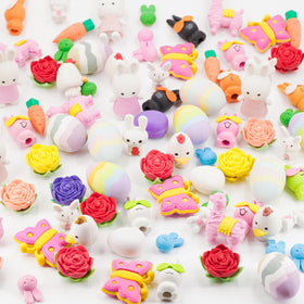 Clock King Easter erasers bunny shape for classroom rewards and festive crafts.
