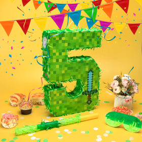 ClockRng pinata kit with stick and blindfold, easy setup for quick-start party games.
