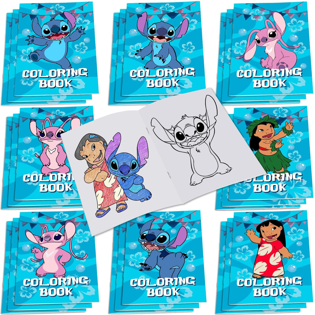 Cloira Stitch coloring books 24-piece set for party favors and gifts.