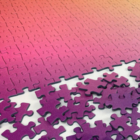 Cloudberries Gradient Puzzle box artwork inspires curiosity and makes a decorative shelf accent